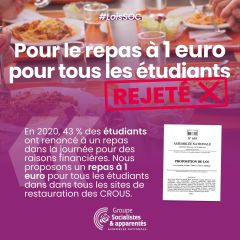 Proposition de loi pour un repas à 1€ pour les étudiants