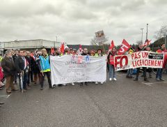 Manifestation pour la sauvegarde des emplois d'Easydis à Gaël