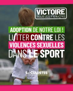 Lutter contre les violences sexuelles dans le sport : adoption de notre proposition de loi