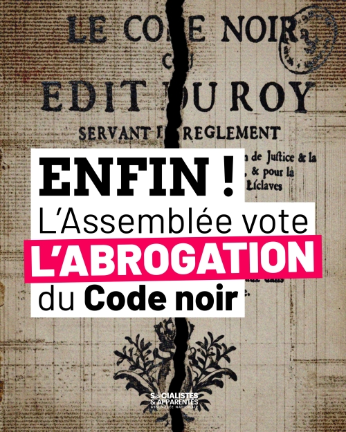 Abrogation du “Code noir” : adoption de la proposition de loi